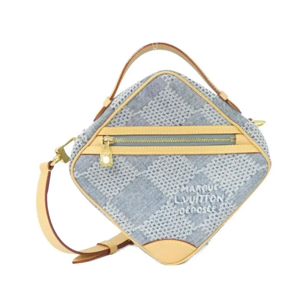 Louis Vuitton Damier Denim 3D Chess Cotton Canvas Shoulder Bag